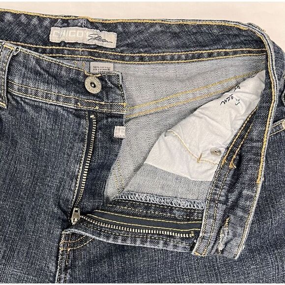 Chico's Women's Platinum Denim Quartz Jeans Blue Size 0 Short Straight Leg - Picture 4 of 16